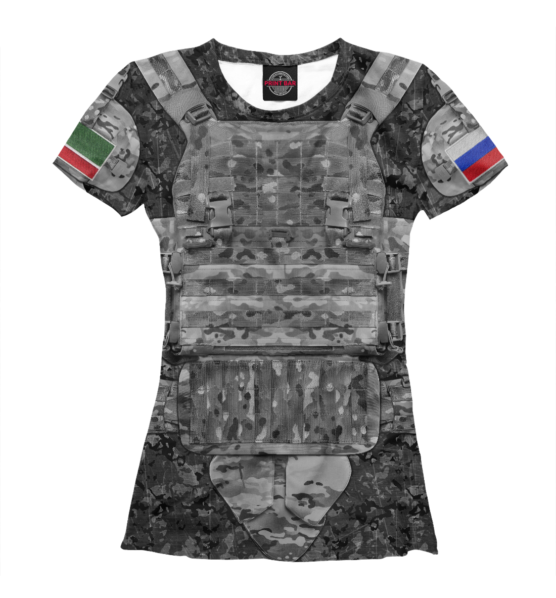 Женская Футболка с принтом Чеченский Батальон, артикул BLV-874854-fut-1mp