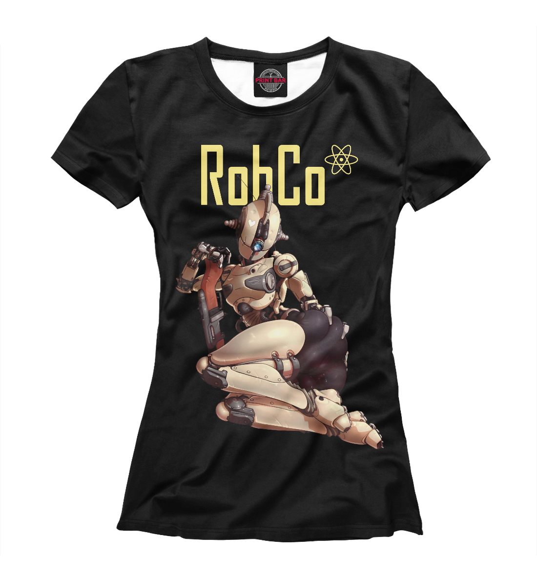 Женская Футболка с принтом Fallout – RobCo, артикул FOT-539568-fut-1mp