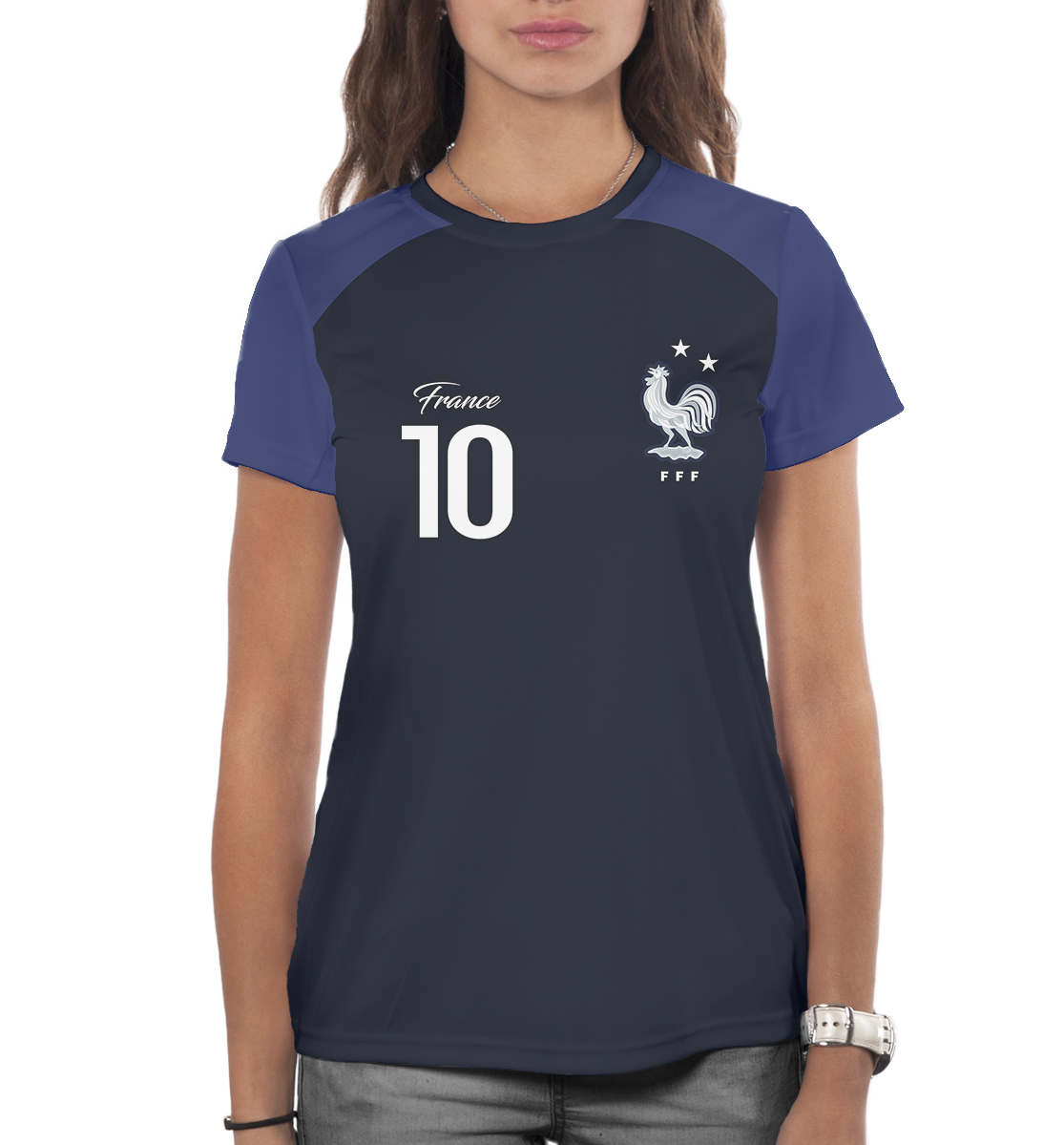 Женская Футболка Килиан Мбаппе - Сборная Франции, артикул FLT-501746-fut-1mp - фото 3