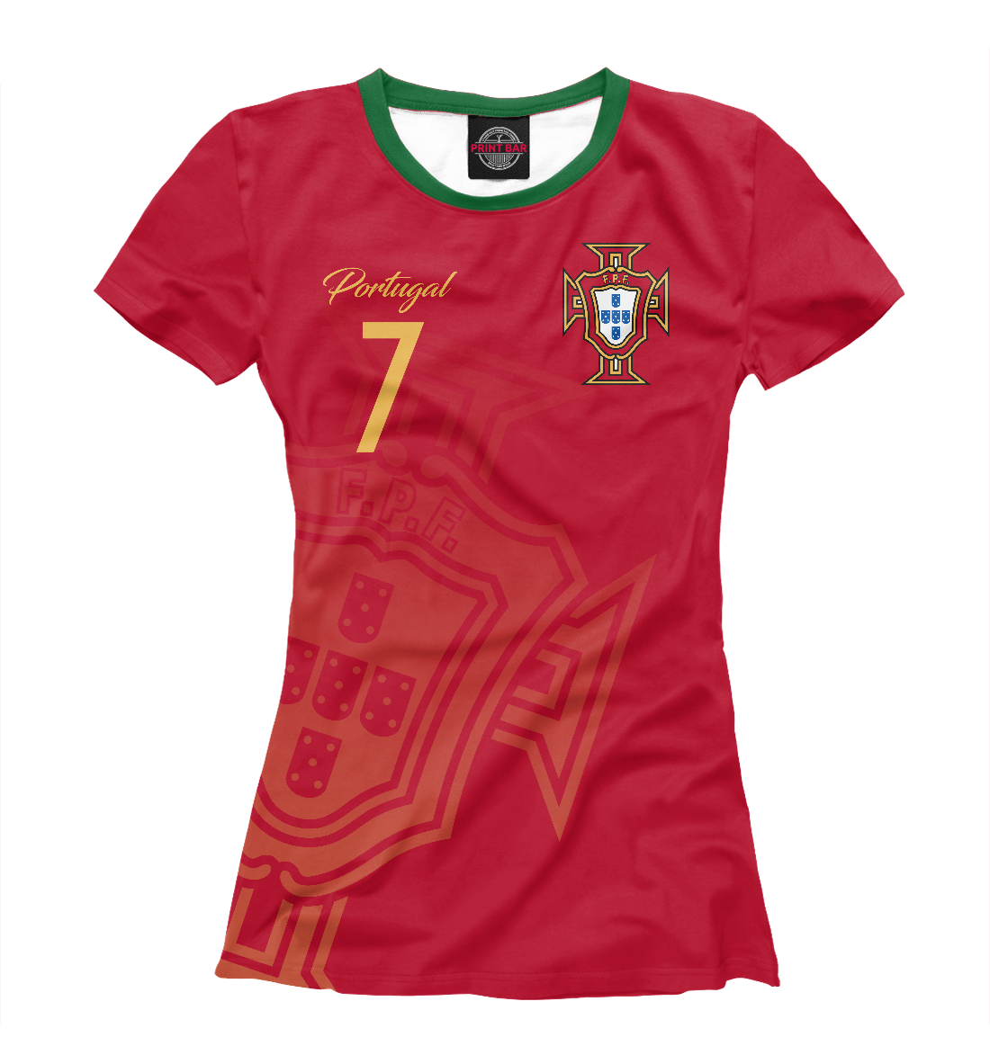 Детская Футболка Криштиану Роналду - Сборная Португалии для девочек, артикул FLT-712423-fut-1mp