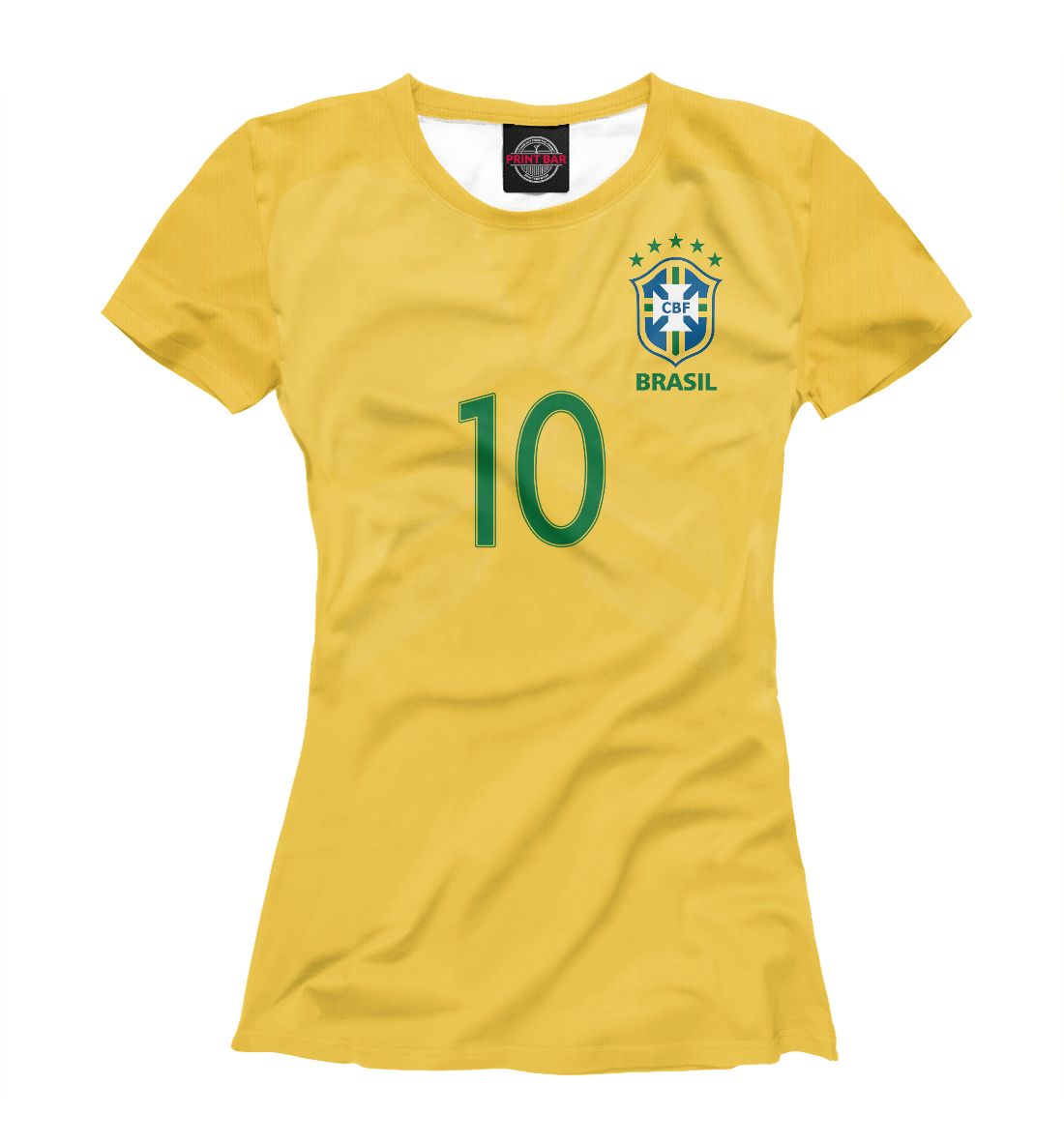 Женская Футболка Неймар Форма Сборной Бразилии, артикул FNS-988370-fut-1mp
