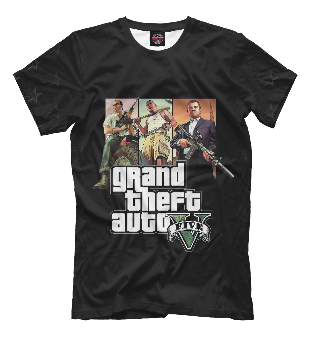 Мужская Футболка с принтом Grand Theft Auto | GTA, артикул GTA-516253-fut-2mp