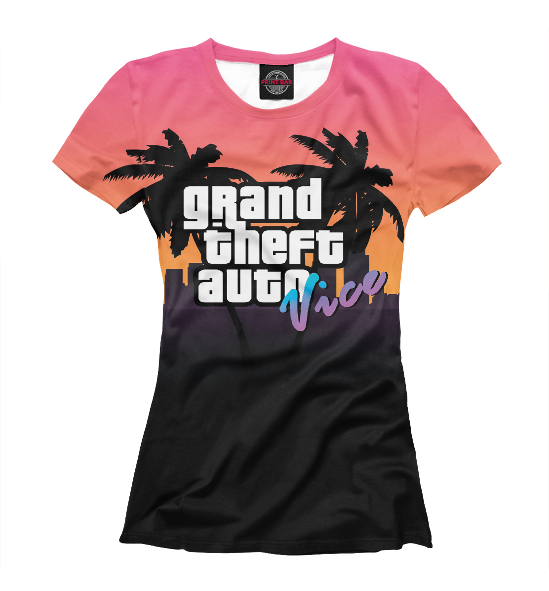 Женская Футболка с принтом Grand Theft Auto | GTA, артикул GTA-578474-fut-1mp