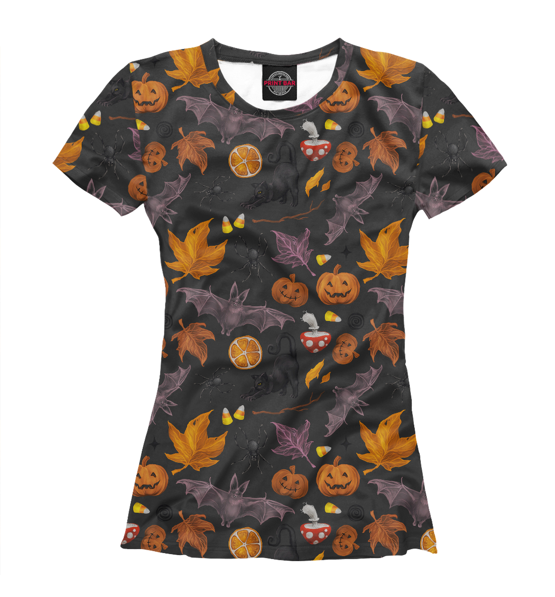 Детская Футболка с принтом Halloween - Autumn Holiday для девочек, артикул HAL-285610-fut-1mp