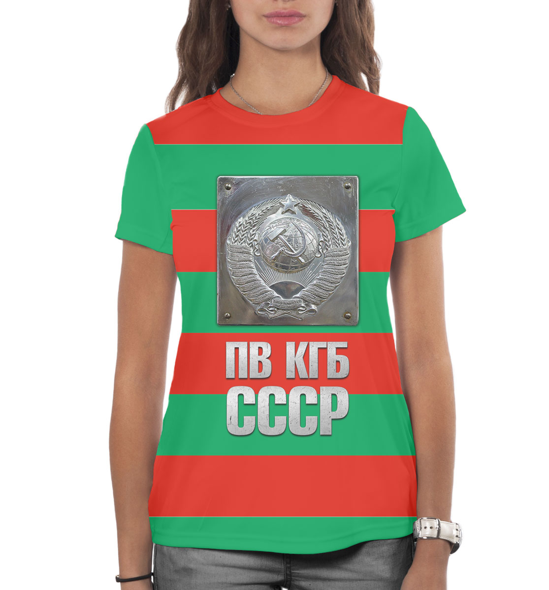 Детская Футболка с принтом ПВ КГБ для девочек, артикул ARM-886586-fut-1mp - фото 3