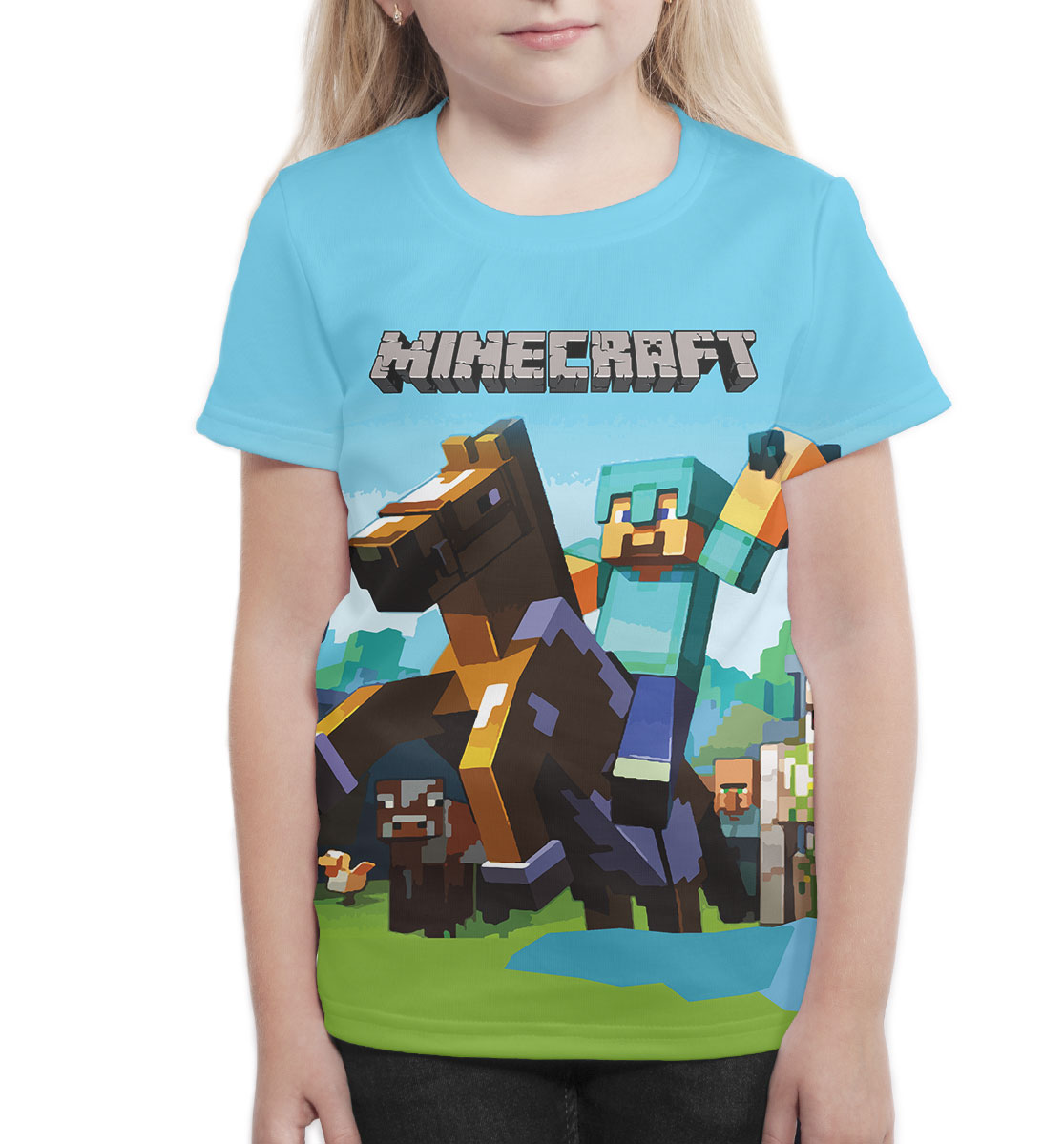 Детская Футболка с принтом Minecraft для девочек, артикул MCR-137920-fut-1mp - фото 4