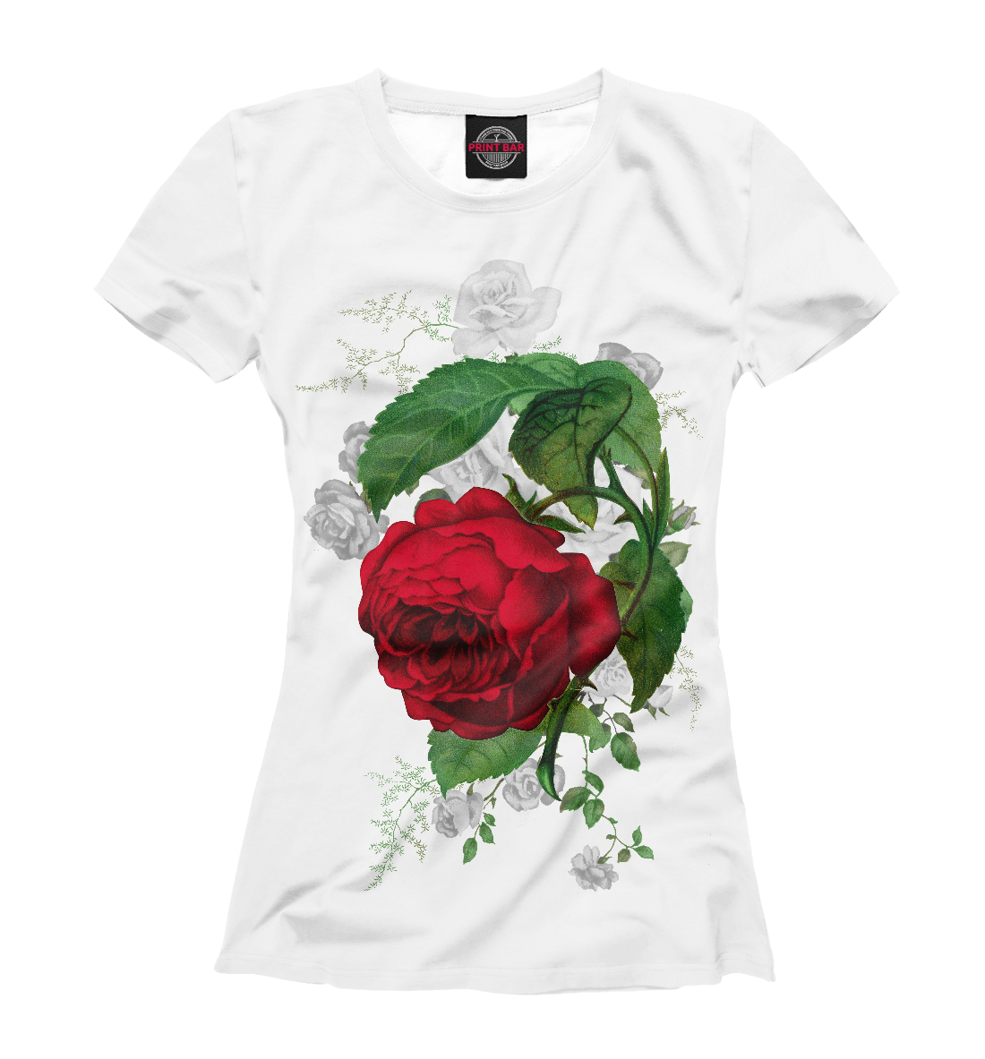 Футболка Винтажная роза для женщин, артикул: ROZ-813420-fut-1mp