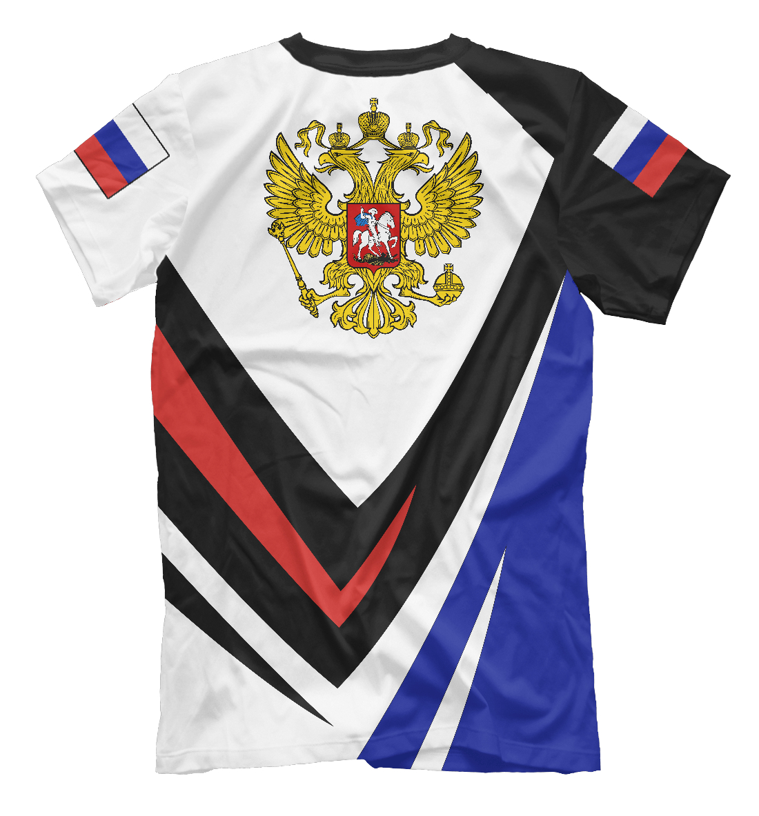 Мужская Футболка с принтом Россия - флаг на рукавах, артикул SRF-641096-fut-2mp - фото 2