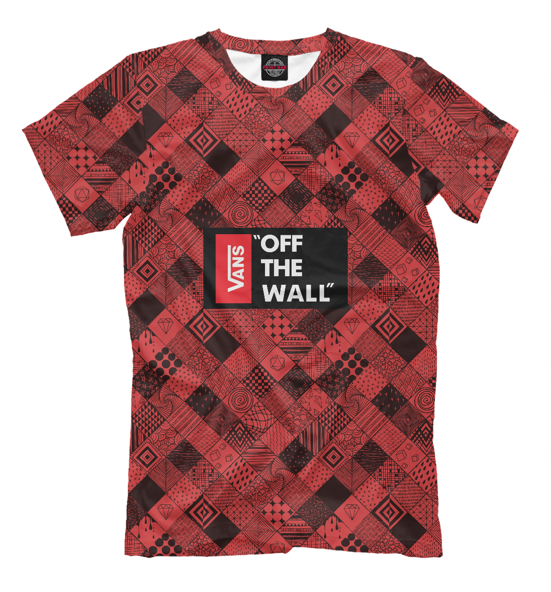 Футболка Vans of the wall (Red and Black) для мужчин, артикул: VAN-495790-fut-2mp