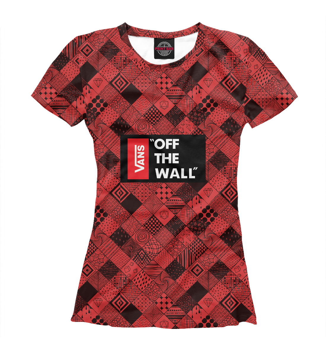 Футболка Vans of the wall (Red and Black) для женщин, артикул: VAN-495790-fut-1mp