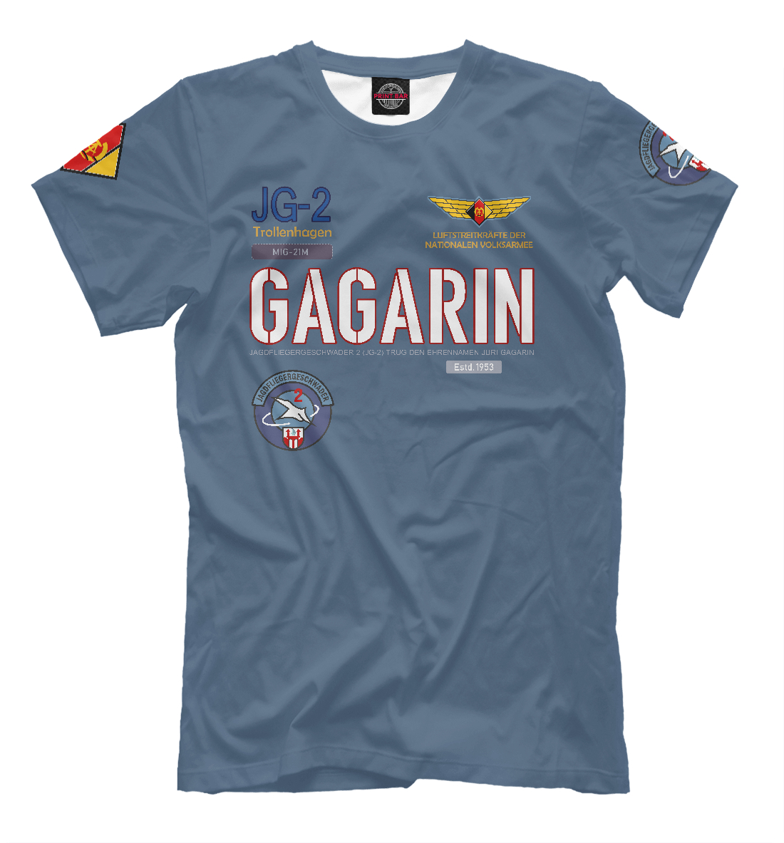 Футболка ВВС ГДР Эскадрилья Гагарин для мужчин, артикул: VVS-481647-fut-2mp